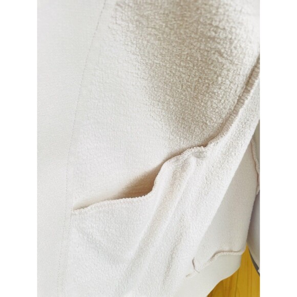 All Saints Nude Zip Drape Waterfall Cardigan S Beige Oversized Terry Jacket - Picture 11 of 15